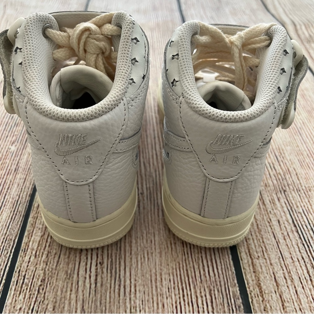 New white NIKE Air Force 1 Mid star cut out women's sneakers shoes size 5.5 - Picture 8 of 13
